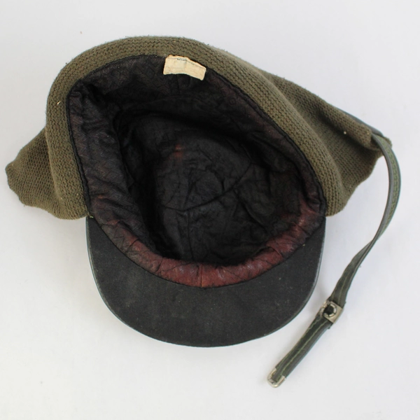 Vintage UHCMW Green Military-Style Children's Cap With Chin Strap