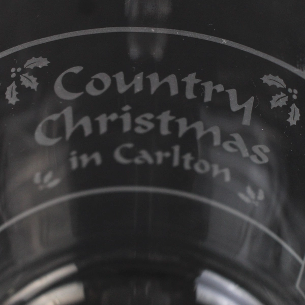 Set of 5 Luminarc Glass Coffee Mugs Etched Christmas In Carlton