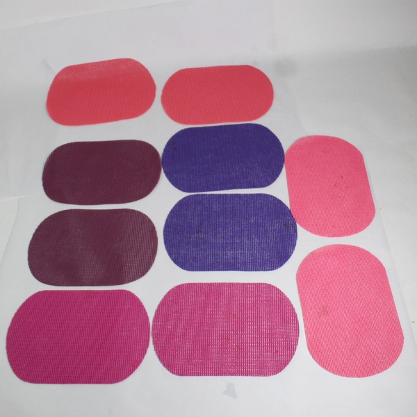 Set of 10 Oval Waffle Weave Vinyl Placemats Assorted Colors 11.5 x 17.5 inch