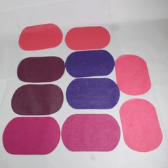 Set of 10 Oval Waffle Weave Vinyl Placemats Assorted Colors 11.5 x 17.5 inch