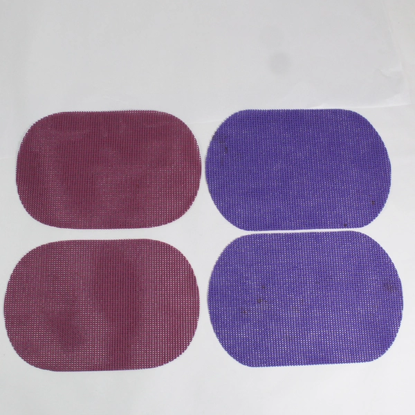 Set of 10 Oval Waffle Weave Vinyl Placemats Assorted Colors 11.5 x 17.5 inch