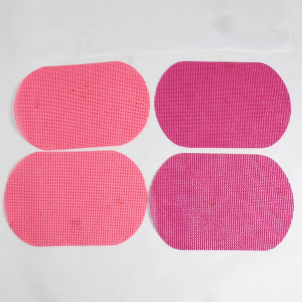 Set of 10 Oval Waffle Weave Vinyl Placemats Assorted Colors 11.5 x 17.5 inch