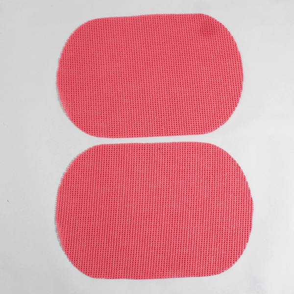 Set of 10 Oval Waffle Weave Vinyl Placemats Assorted Colors 11.5 x 17.5 inch