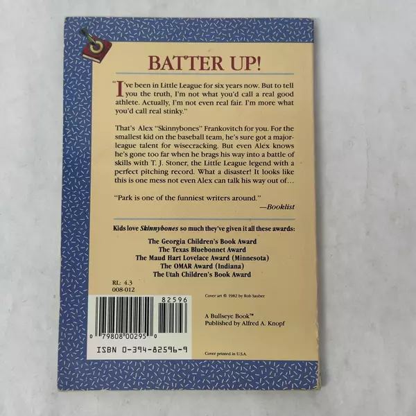 Skinnybones Paperback Barbara Park 1982