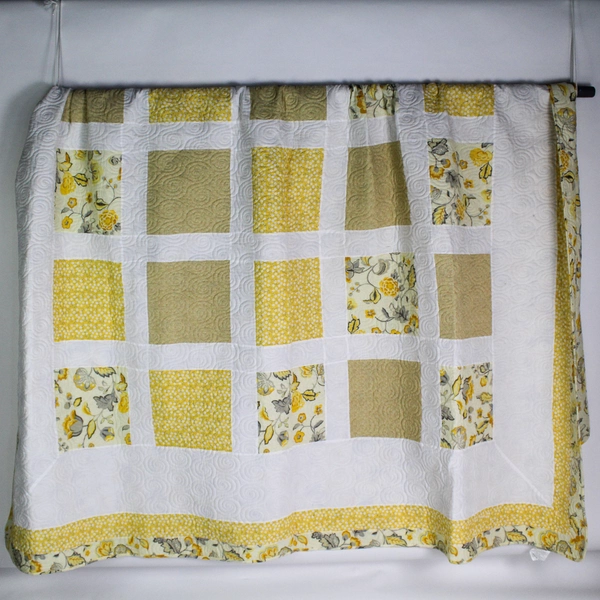 Set of 5 Cynthia Rowley Yellow Floral Queen 92"x96" Comforter 2 Pillows 2 Cases