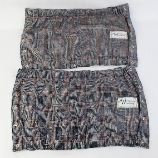 Vintage Wyoming Woolens Blue Snap On Leg Gaiters Adult One Size