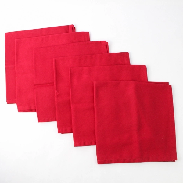  Set Of 6 Table Napkins Dark Red 17.5 Inch