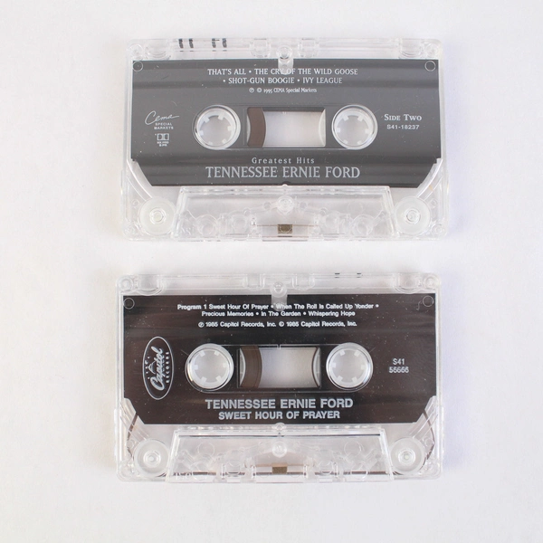 Set of 2 Cassette Tape Tennessee Ernie Ford Greatest Hits Sweet Hour of Prayer