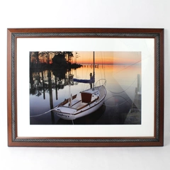Framed and Matted Nautical Landscape Dinghy Boat Art Photograph