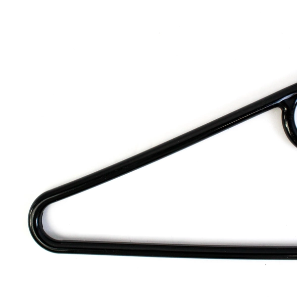 Lot of 10 Black Plastic Tubular Clothes Hangers Standard Size With Center Hooks