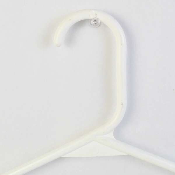 Lot of 10 White Plastic Tubular Clothes Hangers Standard Size With Hooks