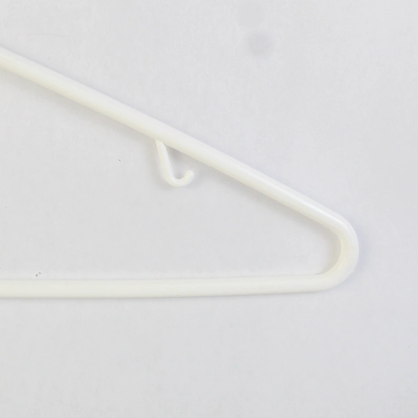Lot of 10 White Plastic Tubular Clothes Hangers Standard Size With Hooks