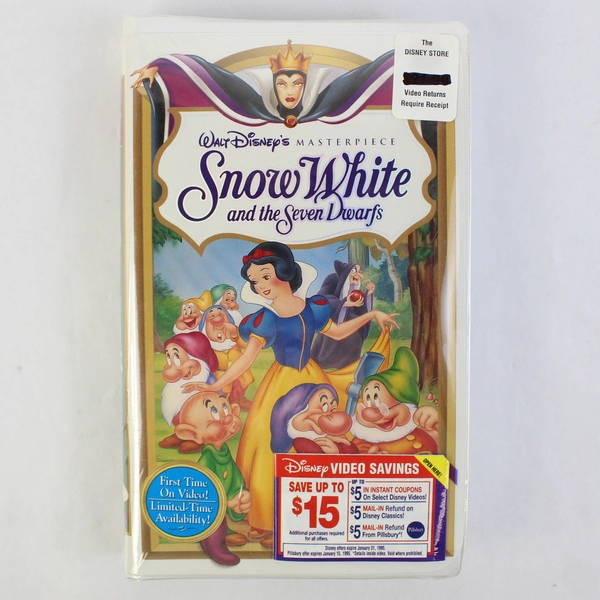 New Sealed Walt Disney's Masterpiece Collection Snow White Clamshell VHS Tape