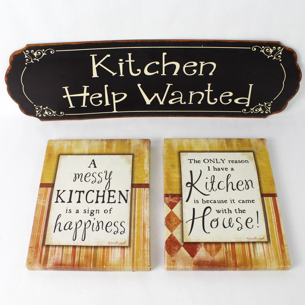 3 Piece Lot of Wall Hanging Kitchen Decor Signs