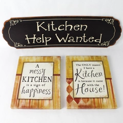 3 Piece Lot of Wall Hanging Kitchen Decor Signs