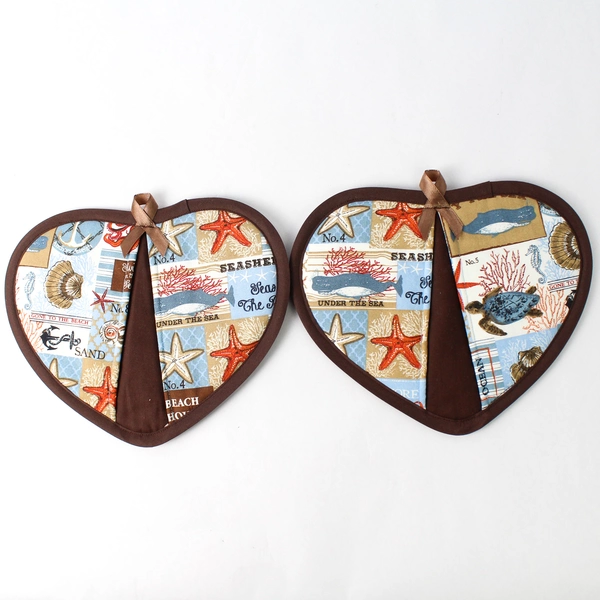 Set of 2 Nautical-Themed Sea Creature Ocean Potholders