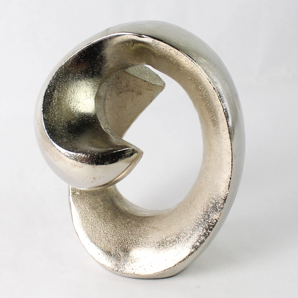 Sheperd's India Inc Silver-Tone Contemporary Abstract Art Sculpture 8"