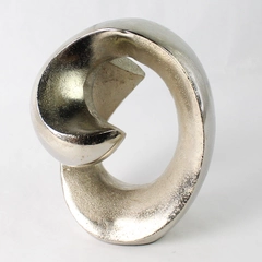 Sheperd's India Inc Silver-Tone Contemporary Abstract Art Sculpture 8"