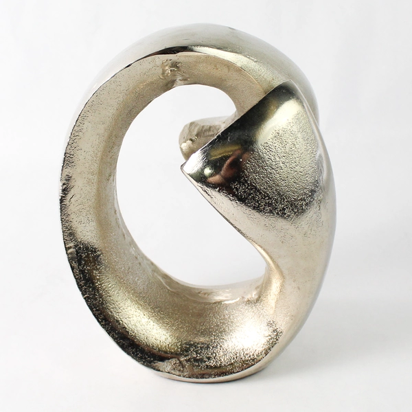 Sheperd's India Inc Silver-Tone Contemporary Abstract Art Sculpture 8"