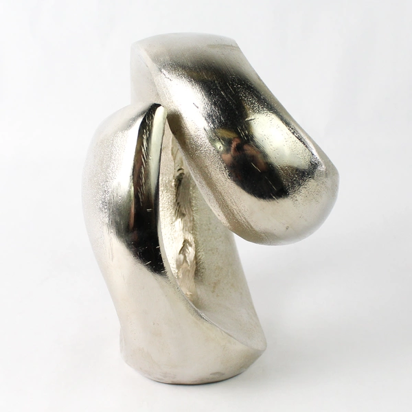 Sheperd's India Inc Silver-Tone Contemporary Abstract Art Sculpture 8"