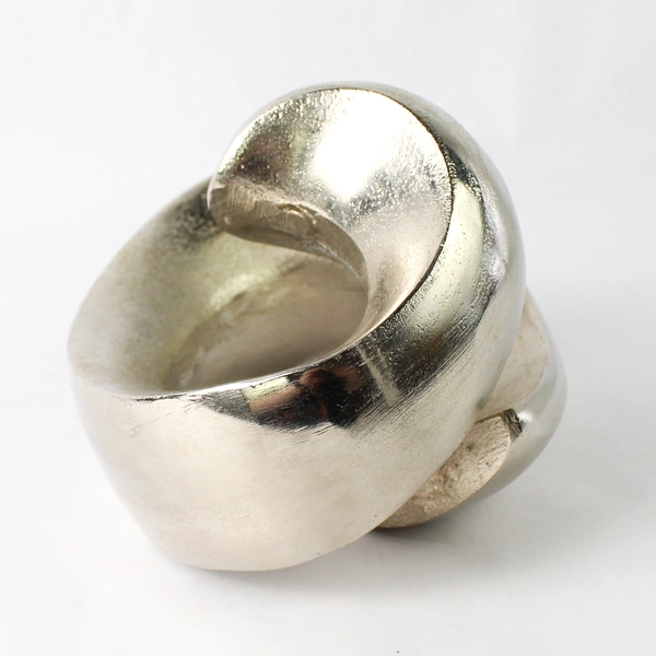 Sheperd's India Inc Silver-Tone Contemporary Abstract Art Sculpture 8"