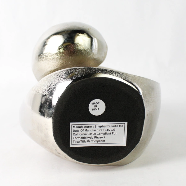 Sheperd's India Inc Silver-Tone Contemporary Abstract Art Sculpture 8"