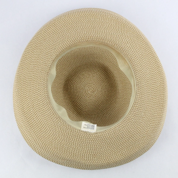 Women's Woven Tan Paper And Polyester Sun Hat 57 CM
