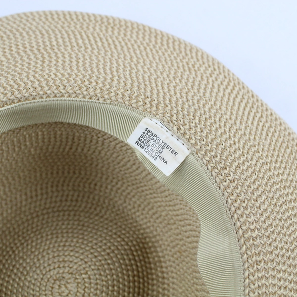 Women's Woven Tan Paper And Polyester Sun Hat 57 CM