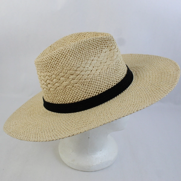 Women’s Woven Paper Sun Hat W Black Velvet Band