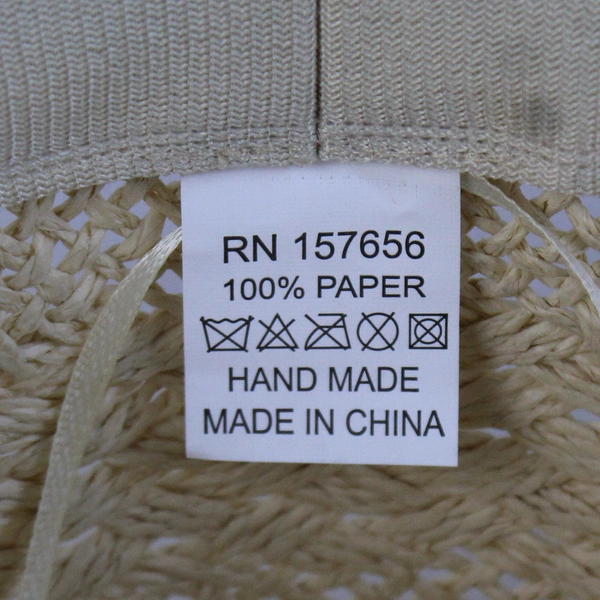 Women’s Woven Paper Sun Hat W Black Velvet Band