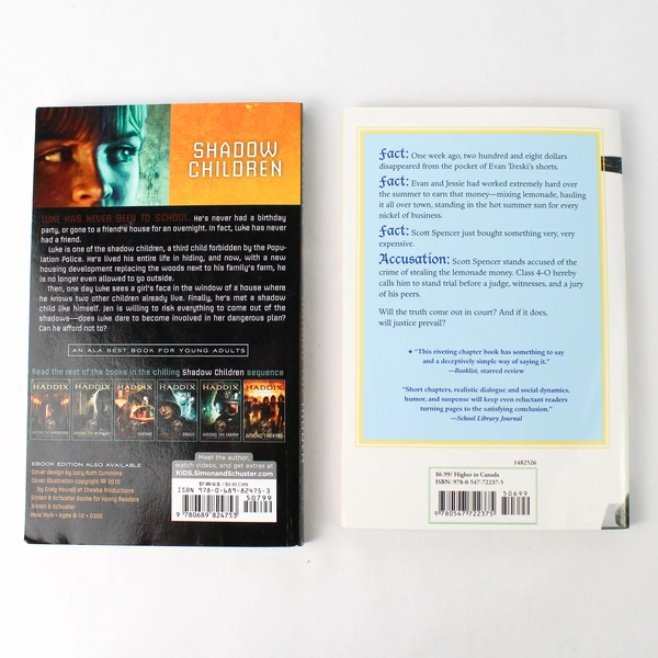 Lot Of 2 Young Adult Crime Novels The Lemonade Crime Among The Hidden PB