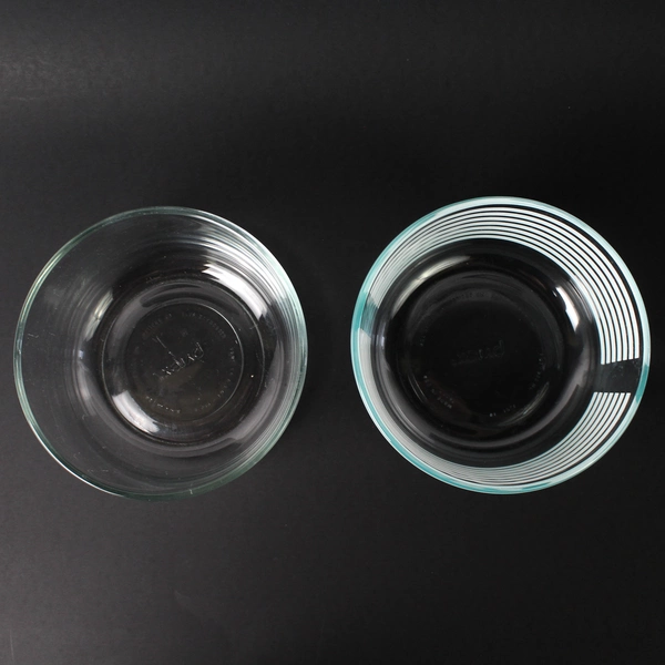 Lot of 2 Pyrex 7201 1 Qt Glass Round Food Storage Bowls Clear 6” No Lids