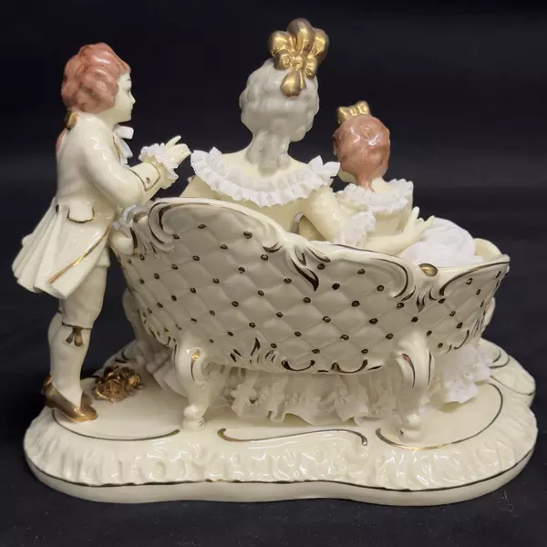 Sandizell And Hoffer Co Porcelain And Lace Figurine Woman Reading To Children
