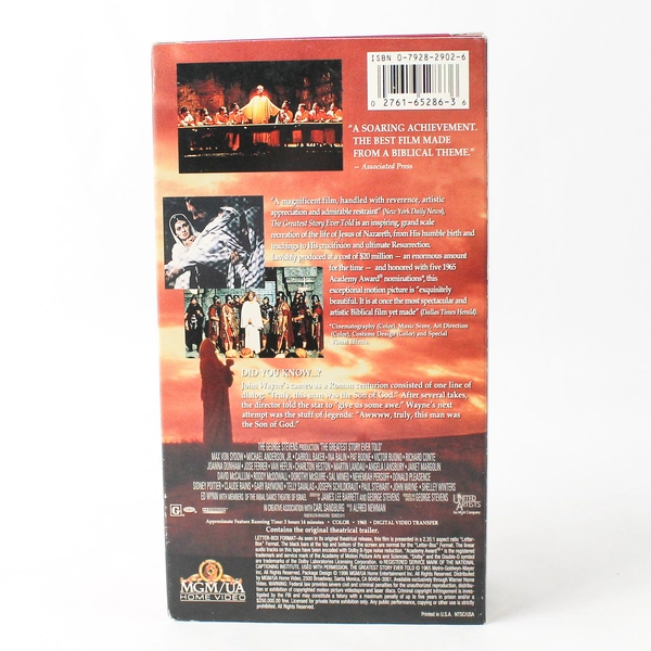 2 Tape Set of The Greatest Story Ever Told 1996 MGM VHS Rated G Movie