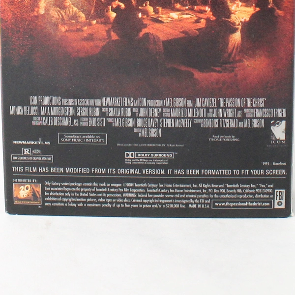 The Passion of the Christ 2004 VHS 20th Century Film Mel Gibson