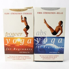 Set of 2 VHS Rodney Yee Yoga for Beginners Abs Power Stamina 1998