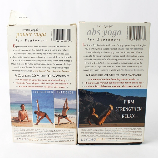 Set of 2 VHS Rodney Yee Yoga for Beginners Abs Power Stamina 1998