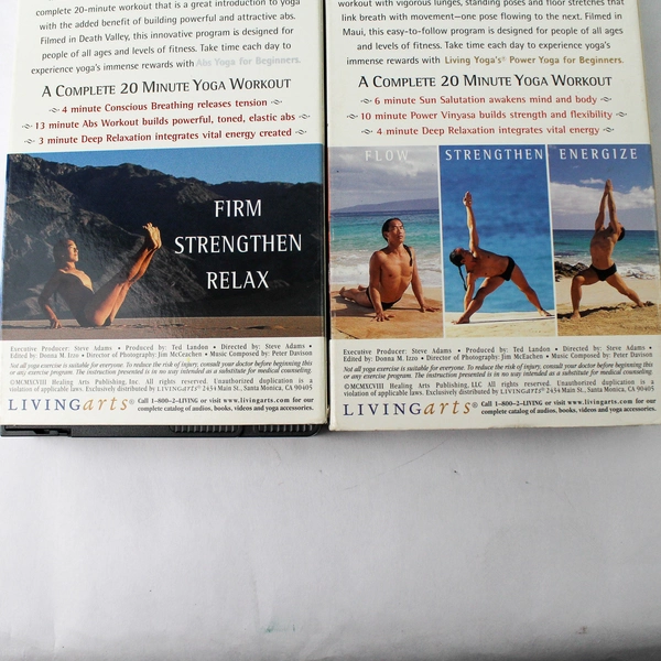 Set of 2 VHS Rodney Yee Yoga for Beginners Abs Power Stamina 1998