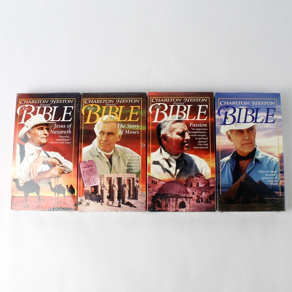 Set of 4 Sealed VHS Charton Heston Presents The Bible GoodTimes Home Video