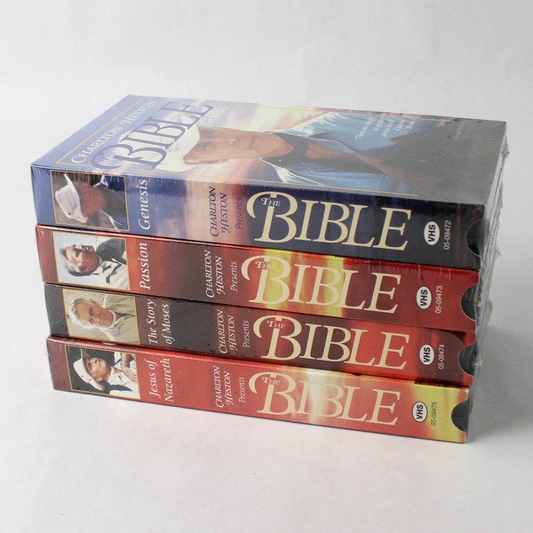 Set of 4 Sealed VHS Charton Heston Presents The Bible GoodTimes Home Video