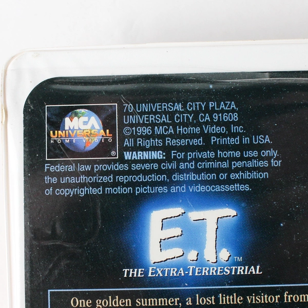 E.T. The Extra-Terrestrial 1996 MCA VHS Clamshell Case