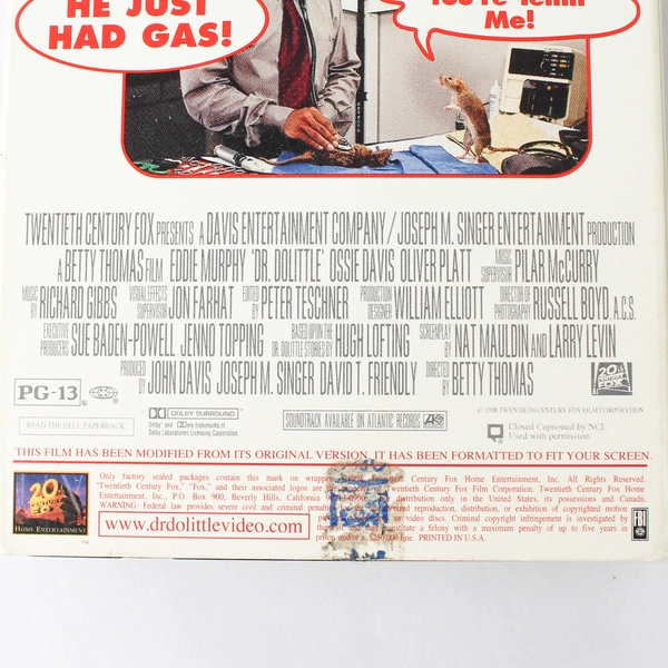 Dr. Dolittle 1998 20th Century VHS Eddie Murphy