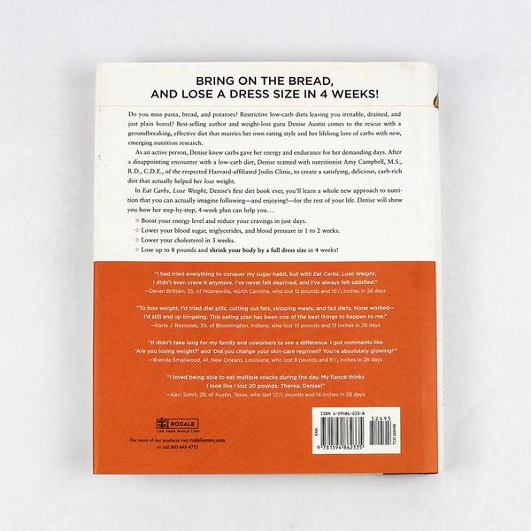 Eat Carbs Lose Weight by Denise Austin 2005 Hardcover Dust Jacket First Edition