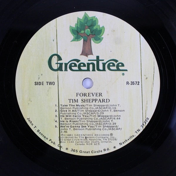 Tim Sheppard Forever 1981 Greentree Records R-3572 Vinyl