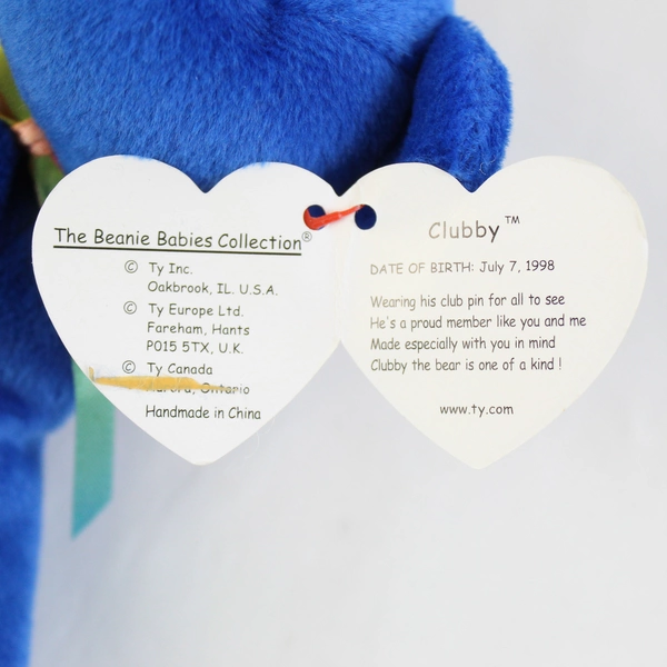 1998 Ty Beanie Baby Blue Clubby Official Club Member With Tags