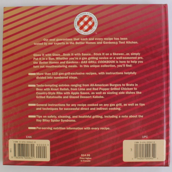 Better Homes And Gardens Gas Grill Cookbook Hardcover 1994