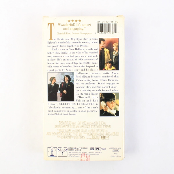 Sleepless in Seattle VHS Tape 1993 Tom Hanks Meg Ryan