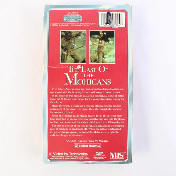 The Last of The Mohicans 1977 VHS 1992 Tape Movie
