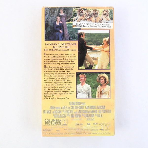 Sense and Sensibility VHS 1995
