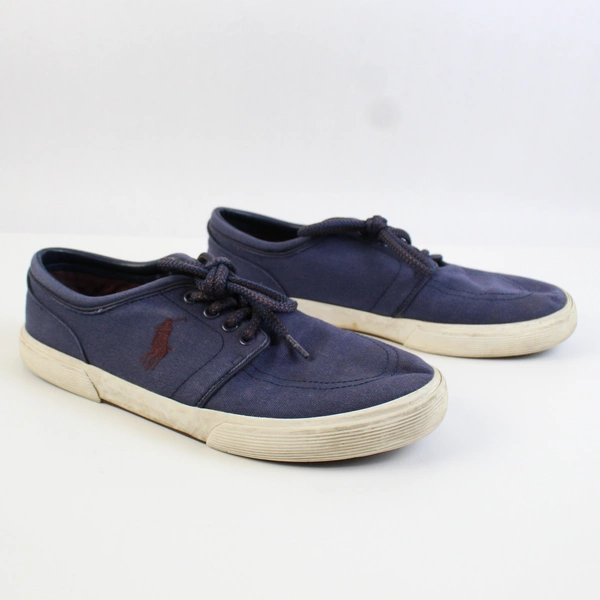 Polo Ralph Lauren Faxon Low Navy Blue Cotton Canvas Sneakers Men's 9.5D
